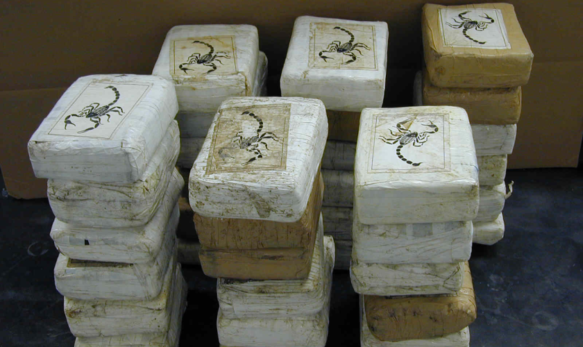 Image of cocaine drug packs confiscated by the US Federal Agency DEA. Public Domain work of a US Federal Agency. 