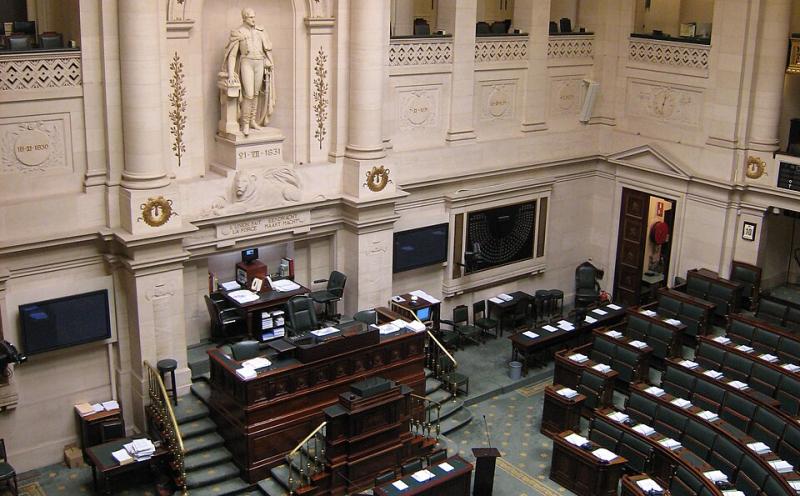 Inside view of the Chamber of Representatives of Belgium